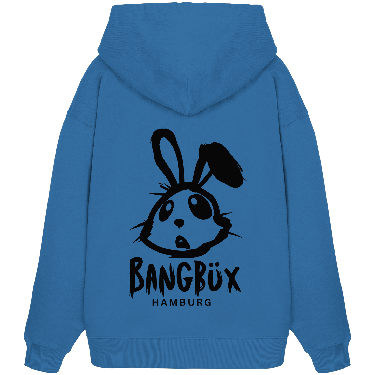 Organic Oversize Hoodie "bunny black" (print)