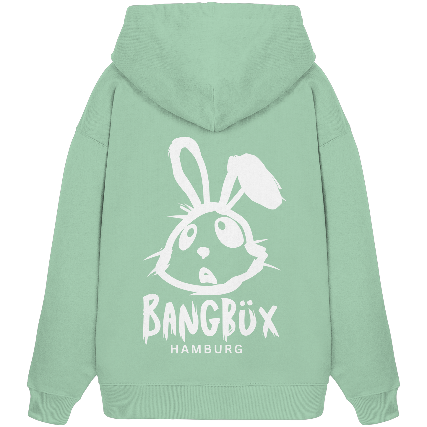 Organic Oversize Hoodie "bunny white" (print)