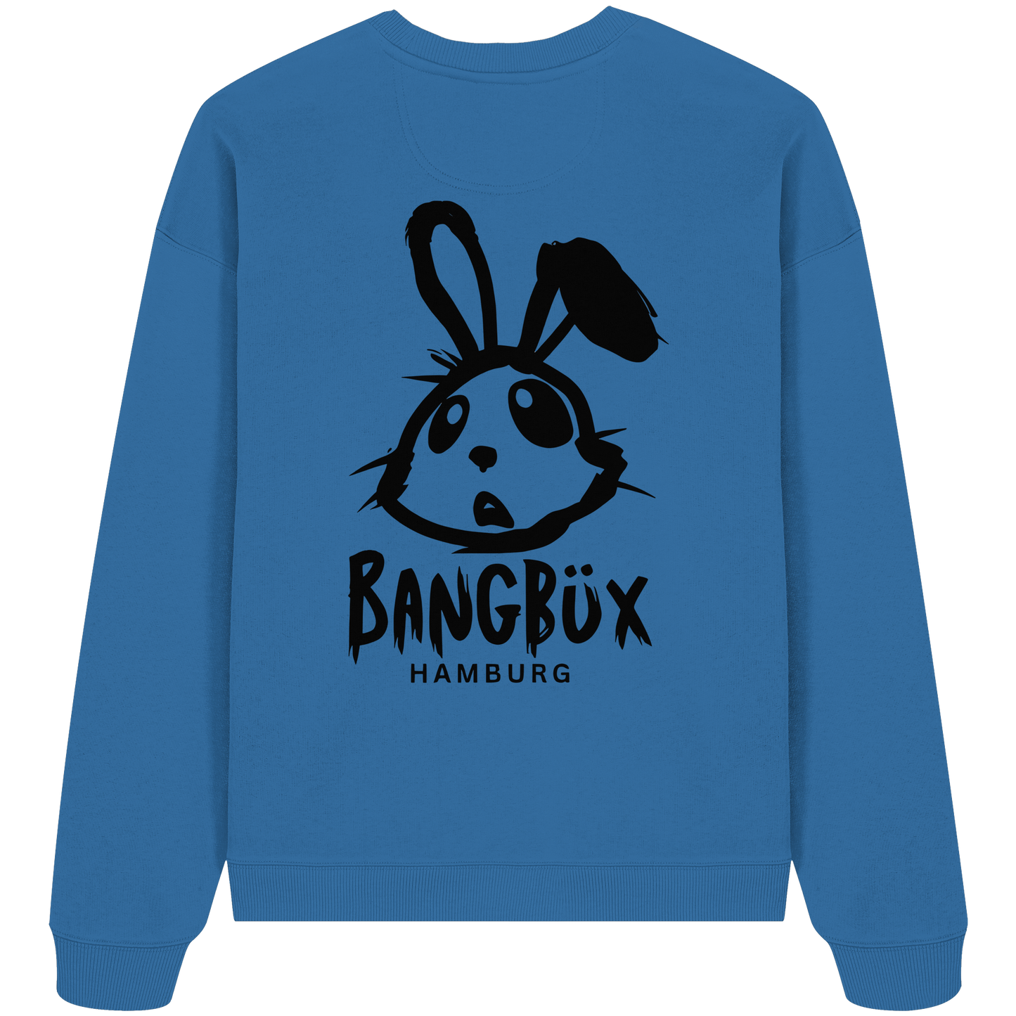 Organic Oversize Sweatshirt "bunny black" (print)