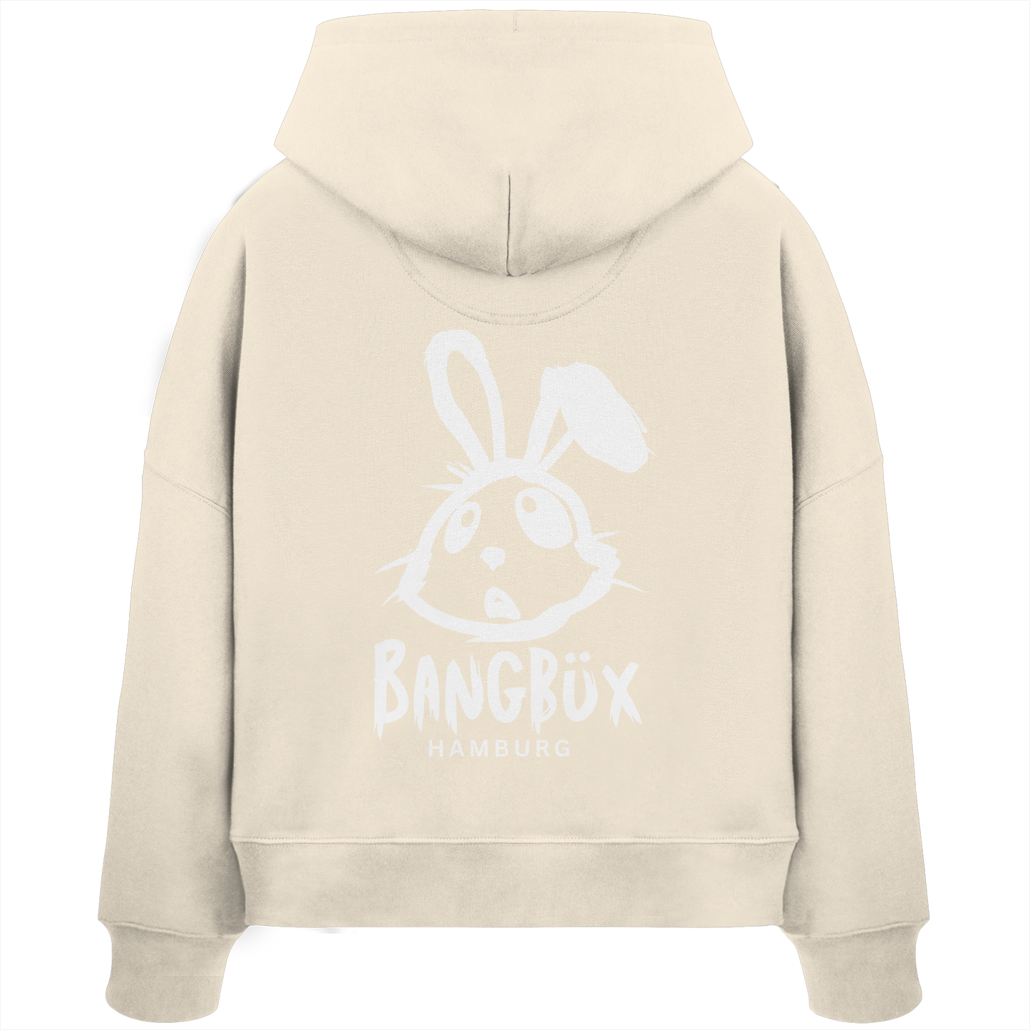 Womens Organic Boxcut Hoodie "bunny white" (print)