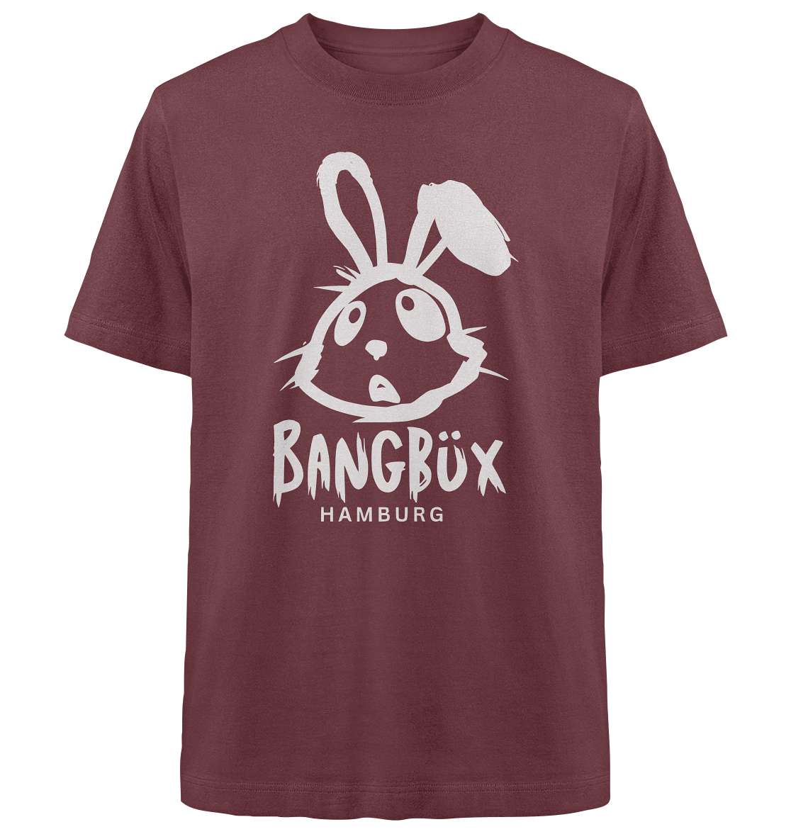Heavy Oversized Organic Shirt "bunny white" (print)