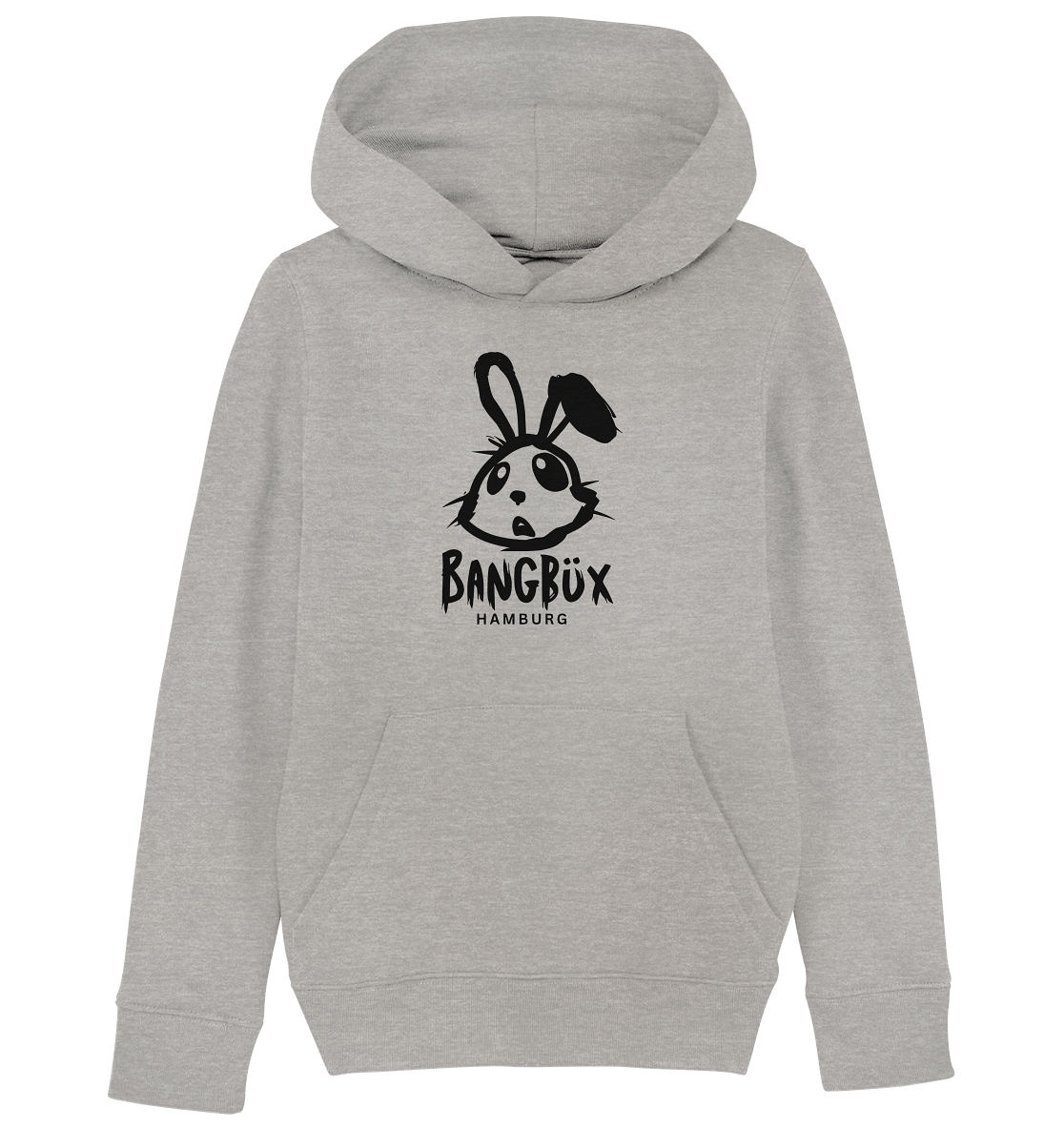 Kids Organic Hoodie "bunny black" (print)