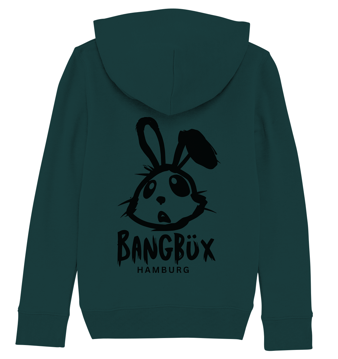 Kids Organic Hoodie "bunny black" (print)