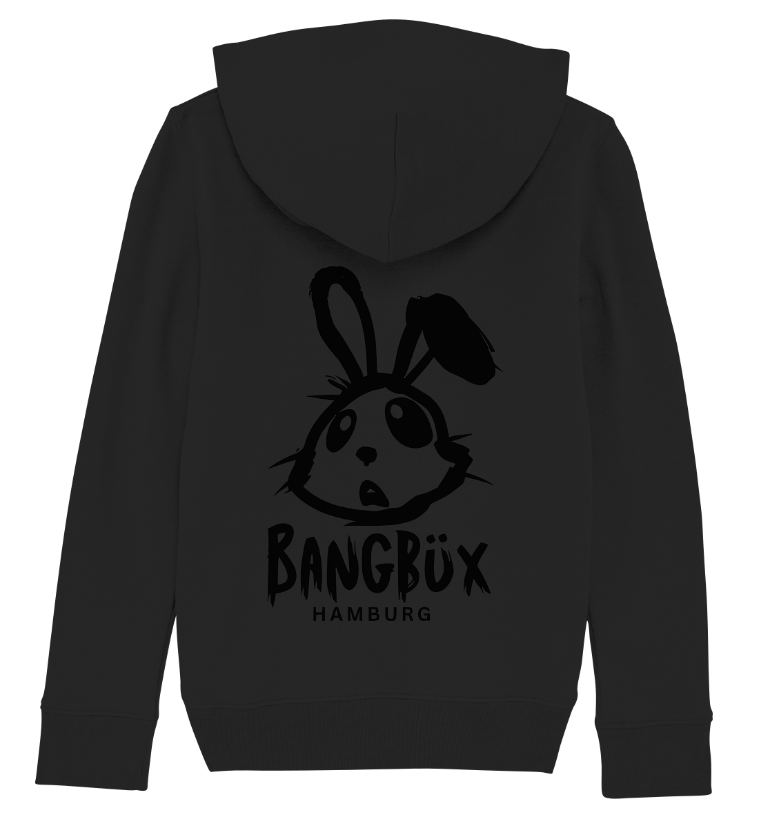 Kids Organic Hoodie "bunny black" (print)