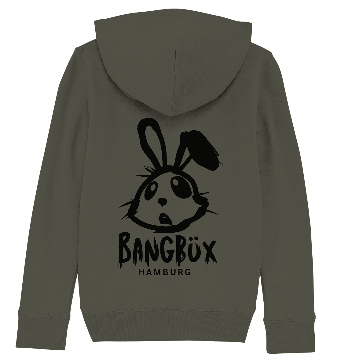 Kids Organic Hoodie "bunny black" (print)