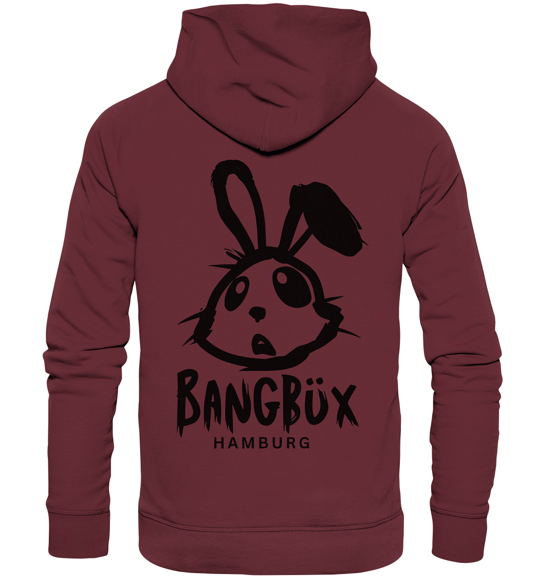Organic Hoodie "bunny black" (print)