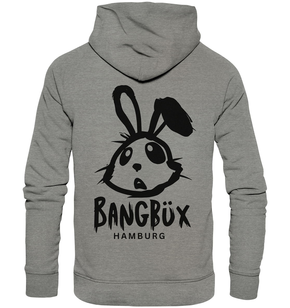 Organic Hoodie "bunny black" (print)