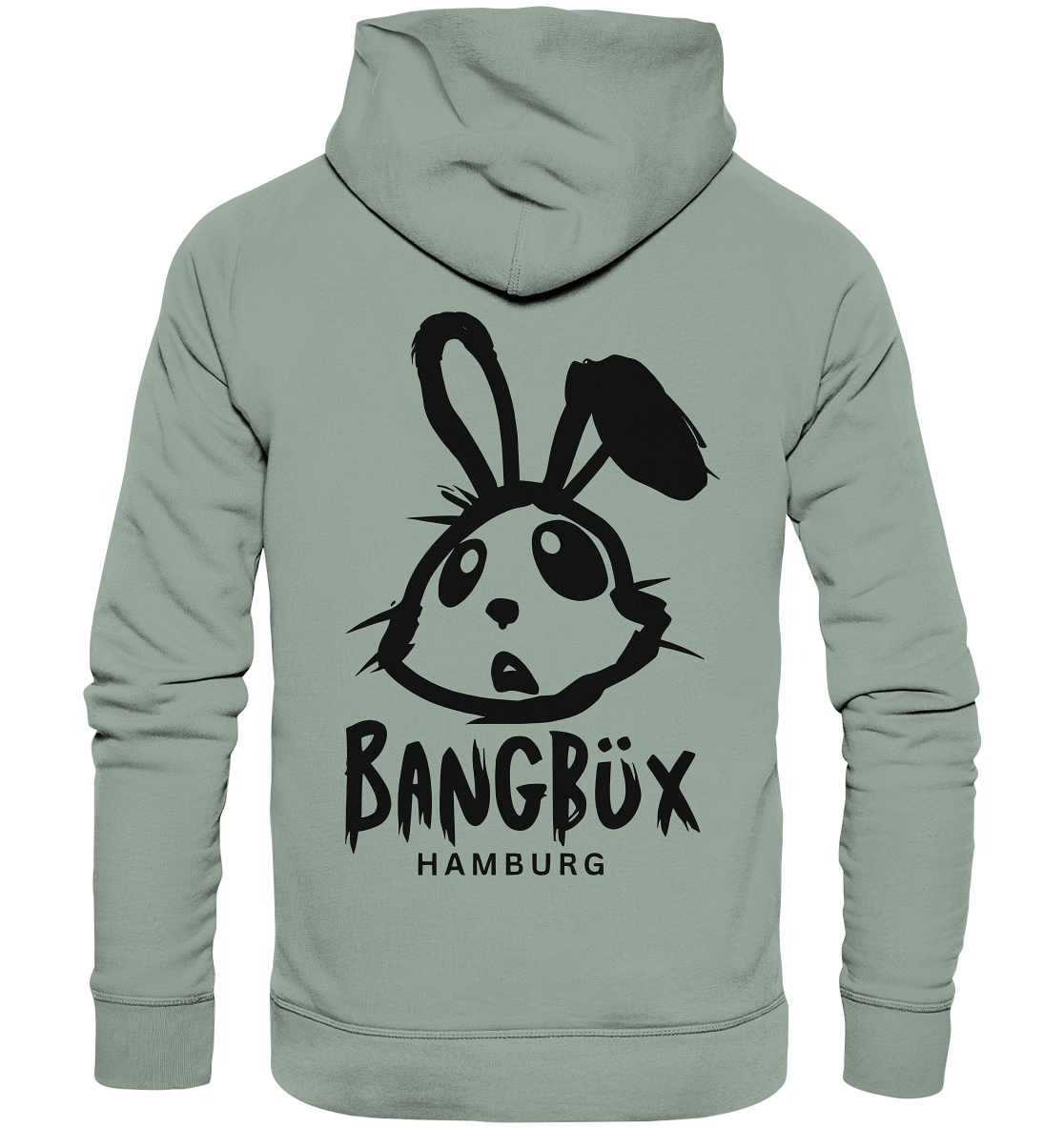 Organic Hoodie "bunny black" (print)