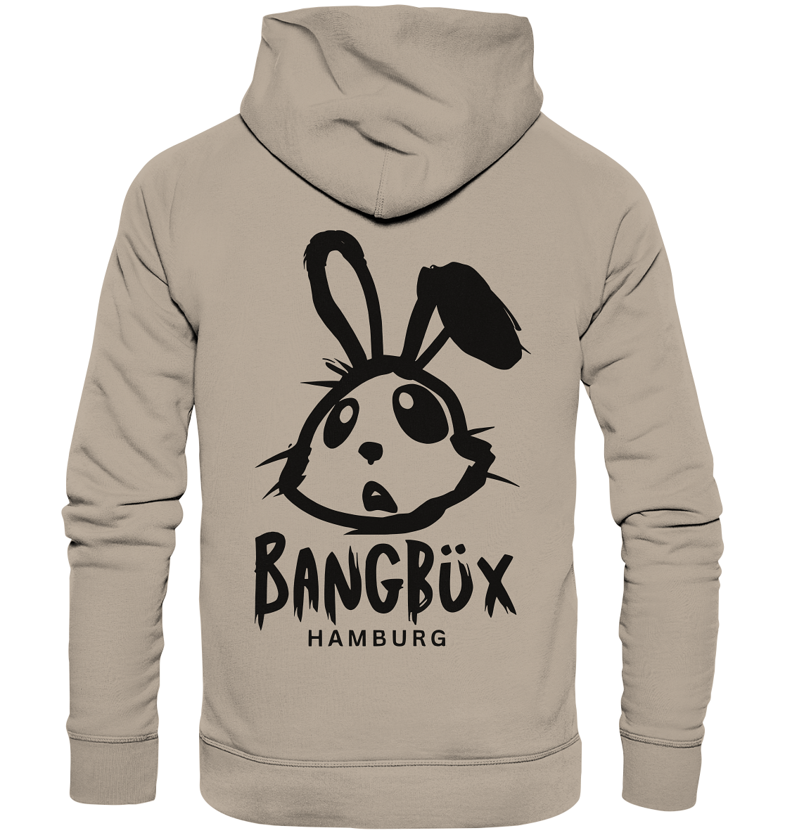 Organic Hoodie "bunny black" (print)