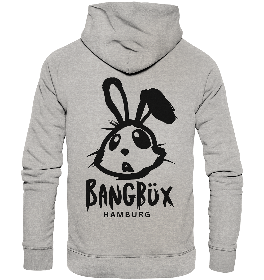 Organic Hoodie "bunny black" (print)