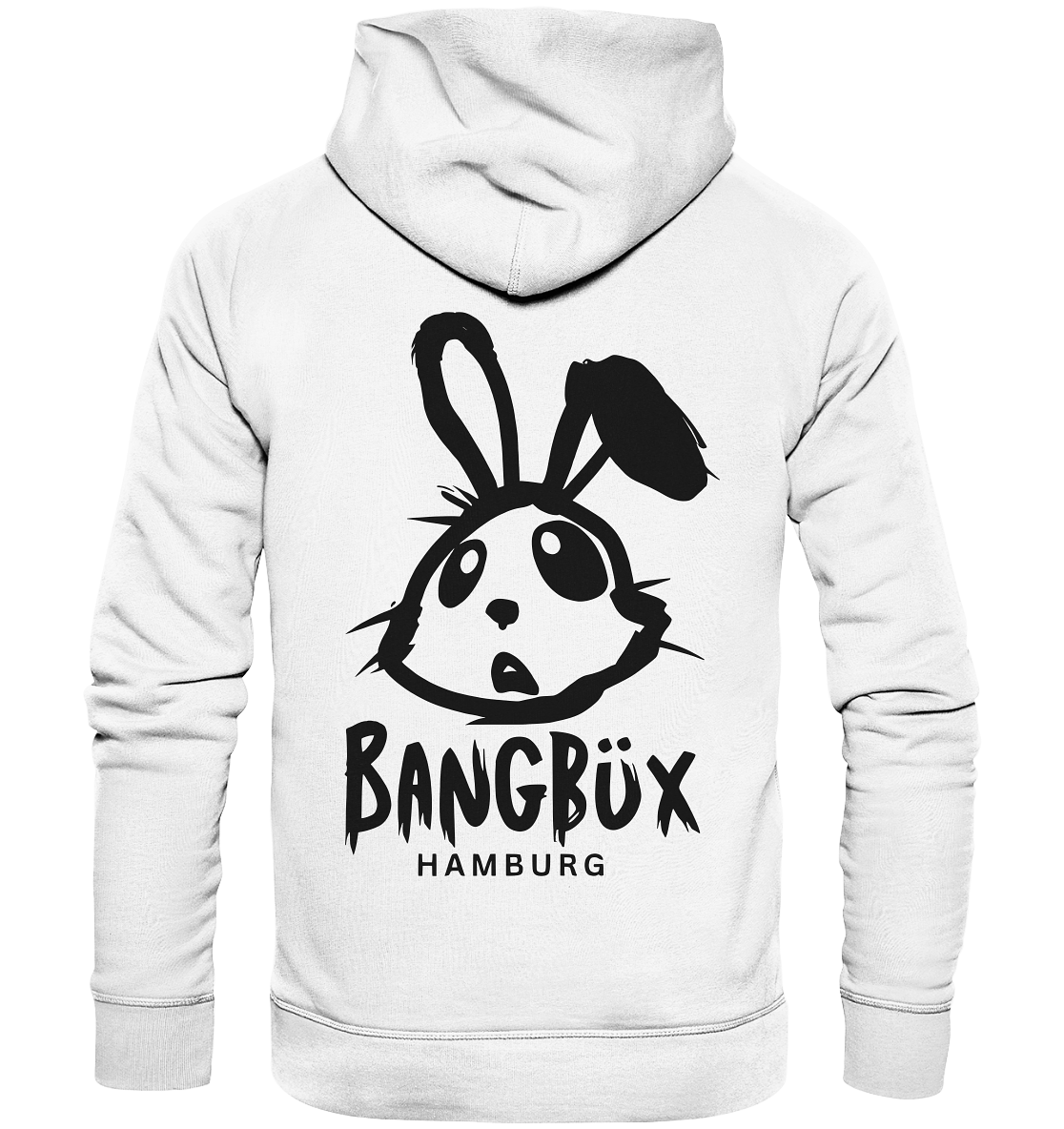 Organic Hoodie "bunny black" (print)