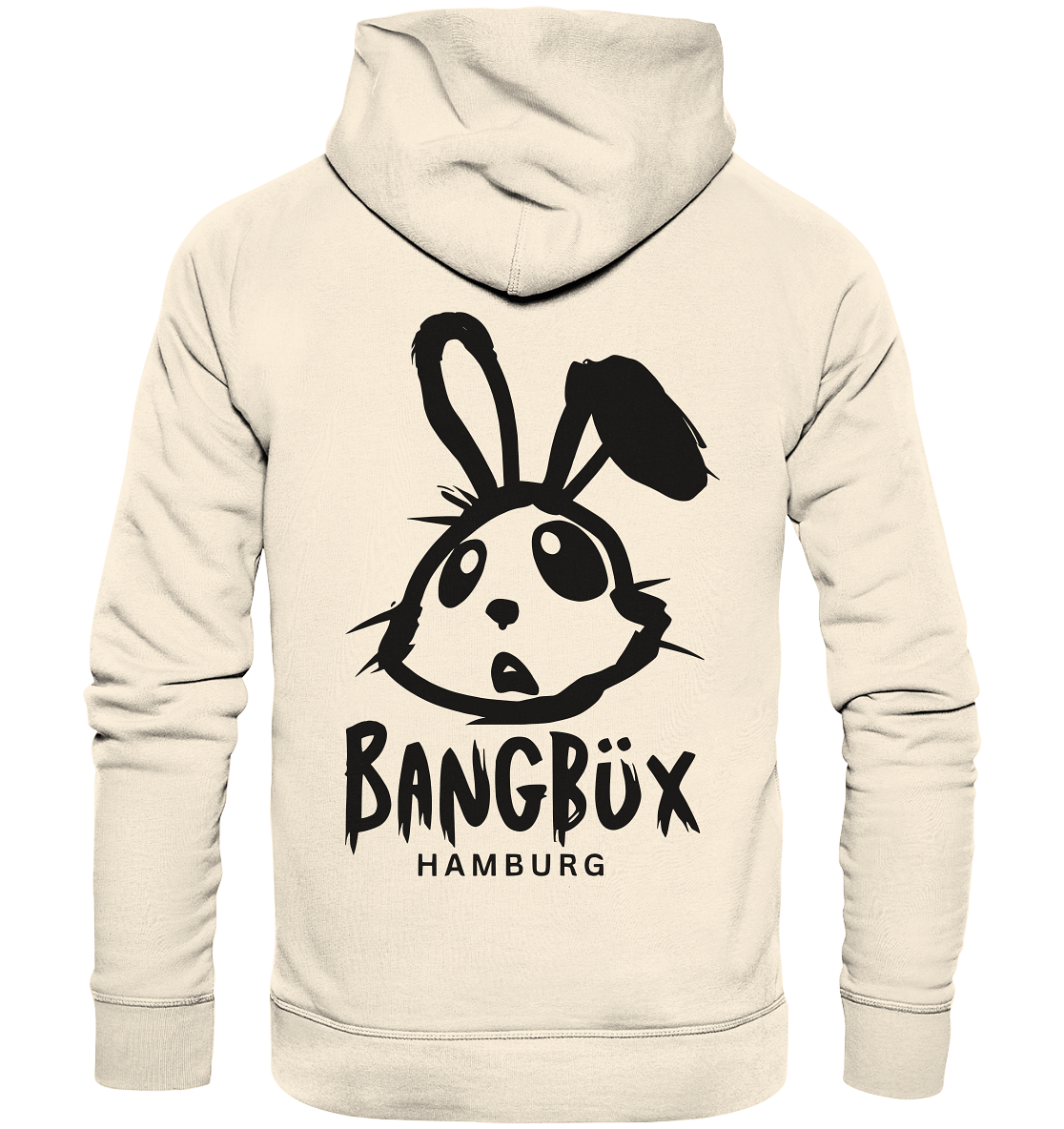 Organic Hoodie "bunny black" (print)