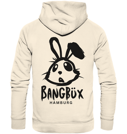 Organic Hoodie "bunny black" (print)