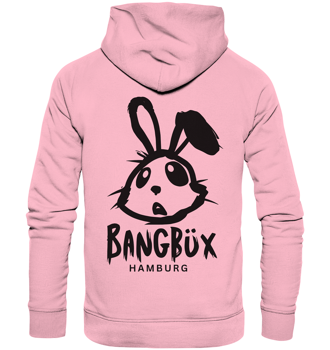 Organic Hoodie "bunny black" (print)