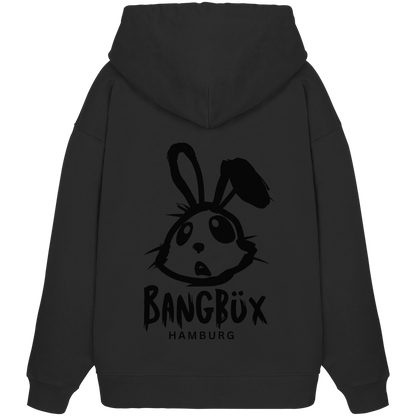 Organic Oversize Hoodie "bunny black" (print)