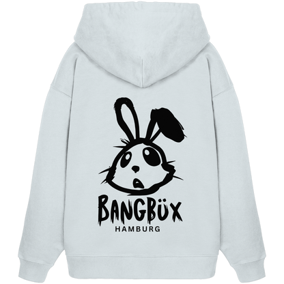 Organic Oversize Hoodie "bunny black" (print)