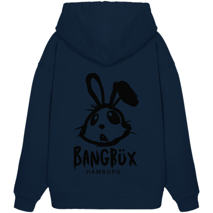 Organic Oversize Hoodie "bunny black" (print)