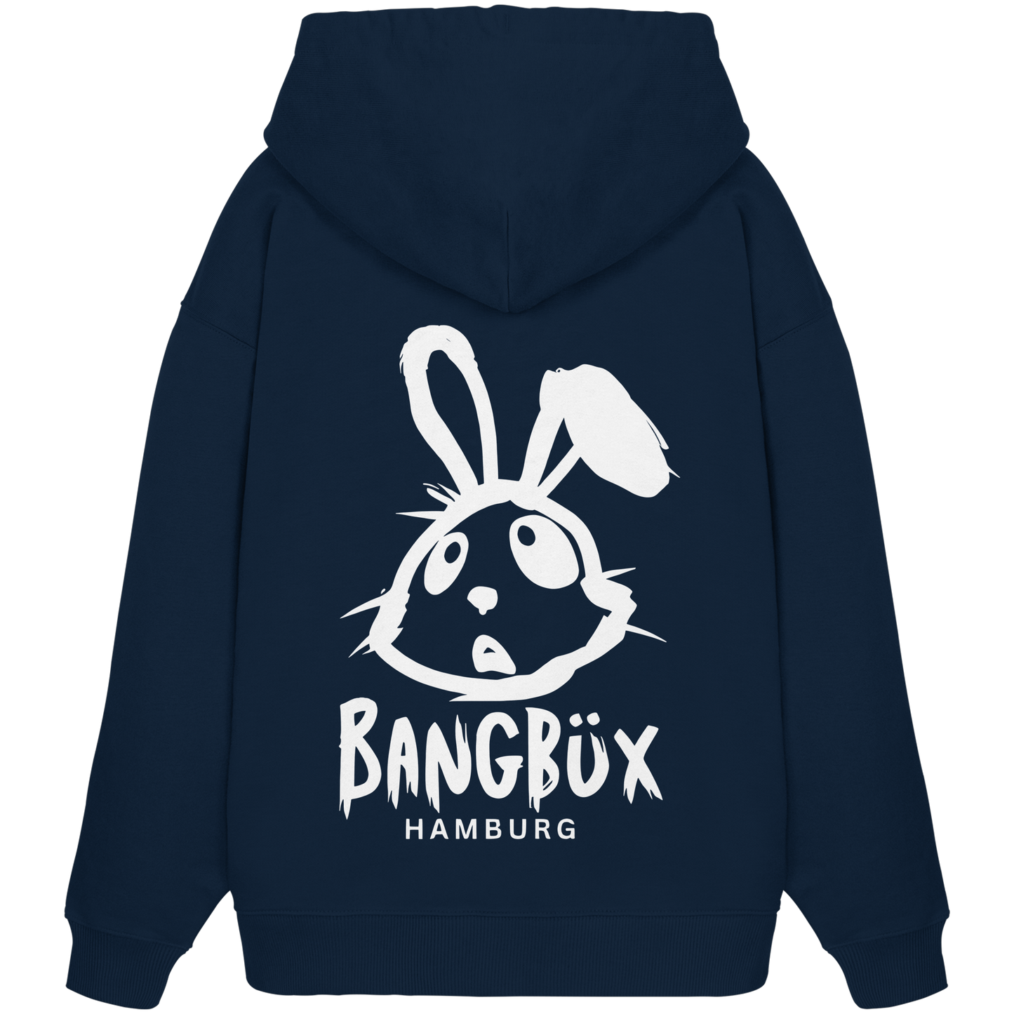 Organic Oversize Hoodie "bunny white" (print)
