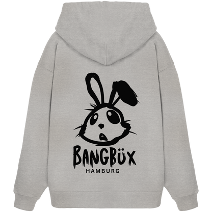 Organic Oversize Hoodie "bunny black" (print)