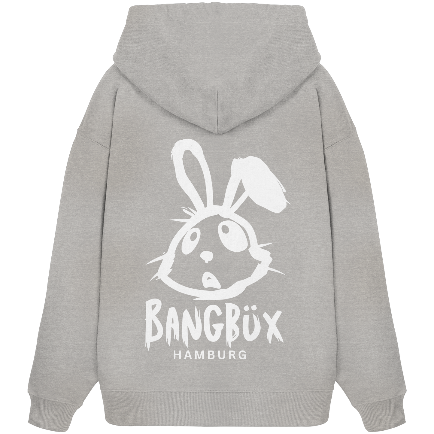 Organic Oversize Hoodie "bunny white" (print)