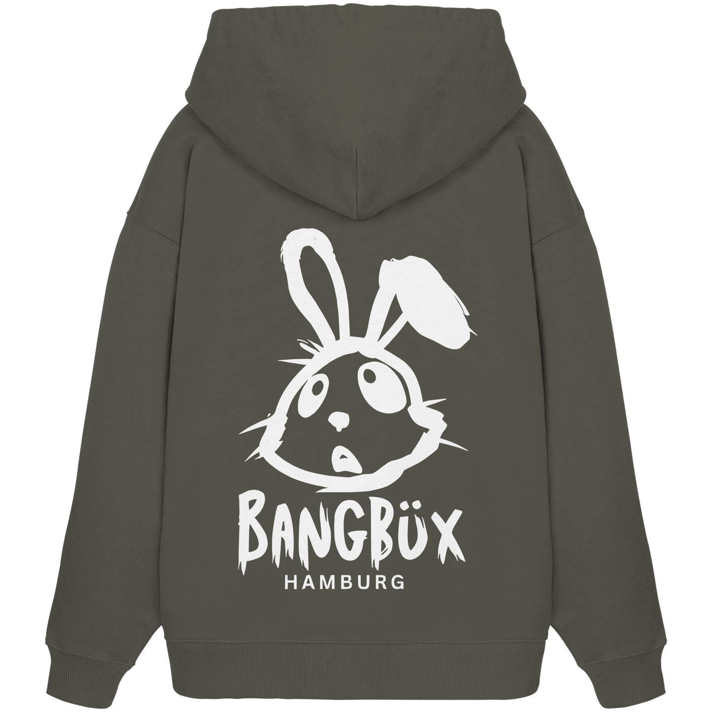 Organic Oversize Hoodie "bunny white" (print)