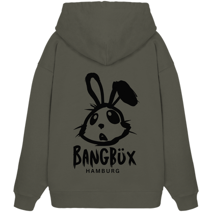Organic Oversize Hoodie "bunny black" (print)