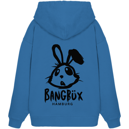 Organic Oversize Hoodie "bunny black" (print)