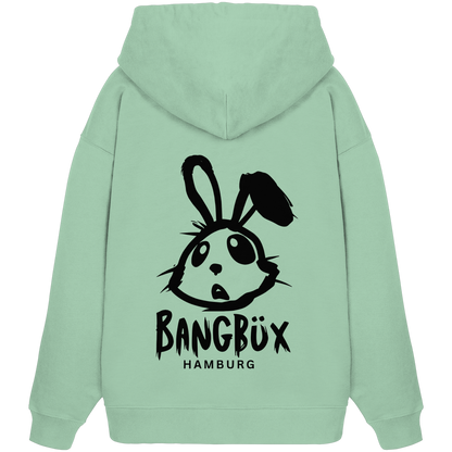 Organic Oversize Hoodie "bunny black" (print)