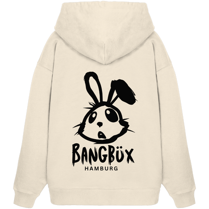 Organic Oversize Hoodie "bunny black" (print)
