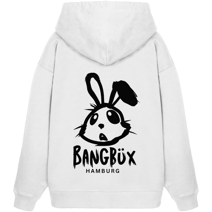 Organic Oversize Hoodie "bunny black" (print)