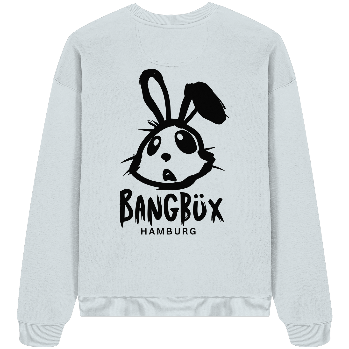 Organic Oversize Sweatshirt "bunny black" (print)