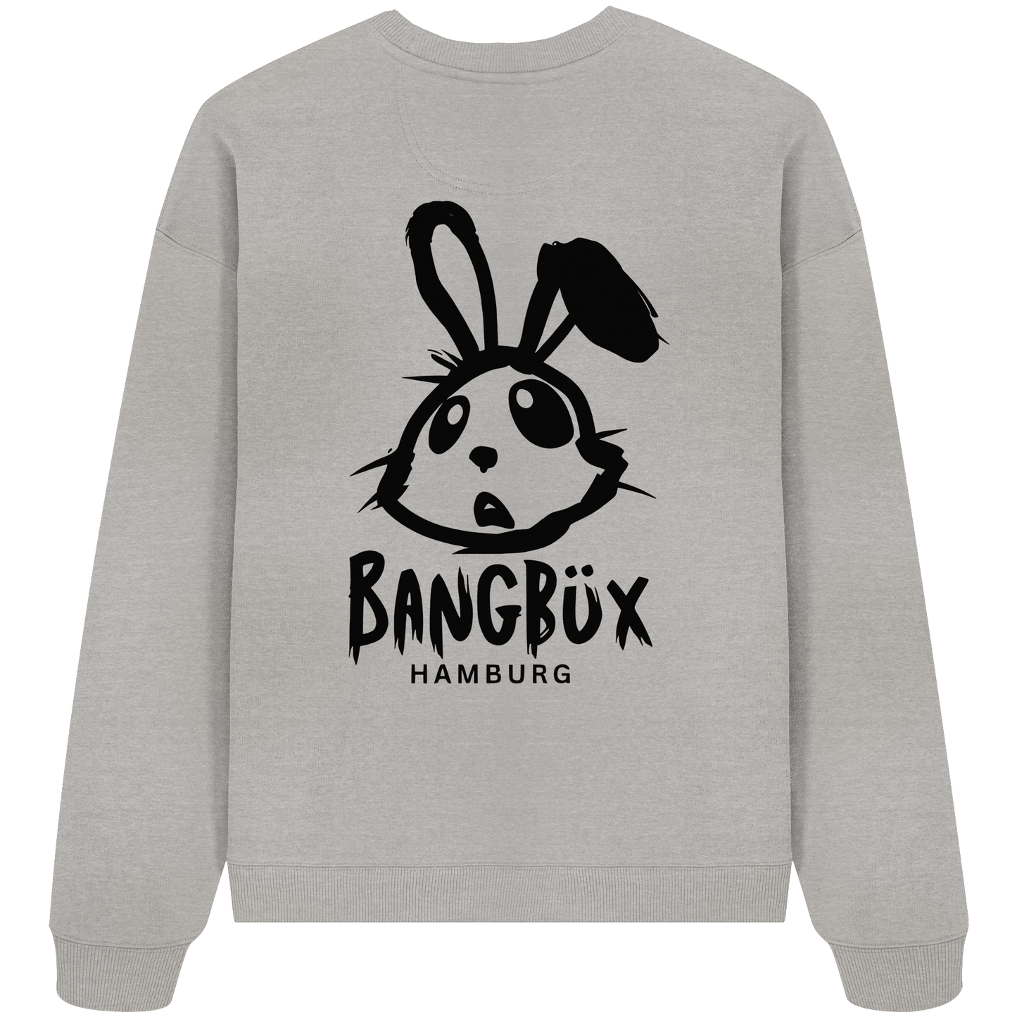 Organic Oversize Sweatshirt "bunny black" (print)