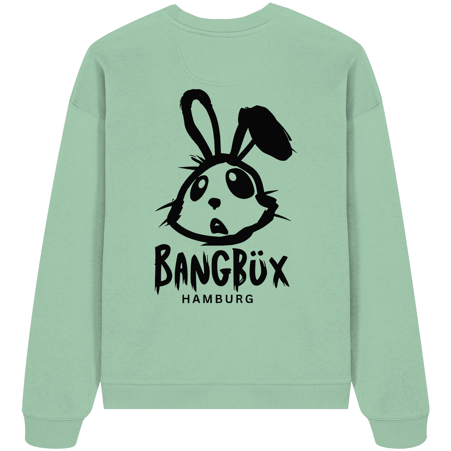 Organic Oversize Sweatshirt "bunny black" (print)