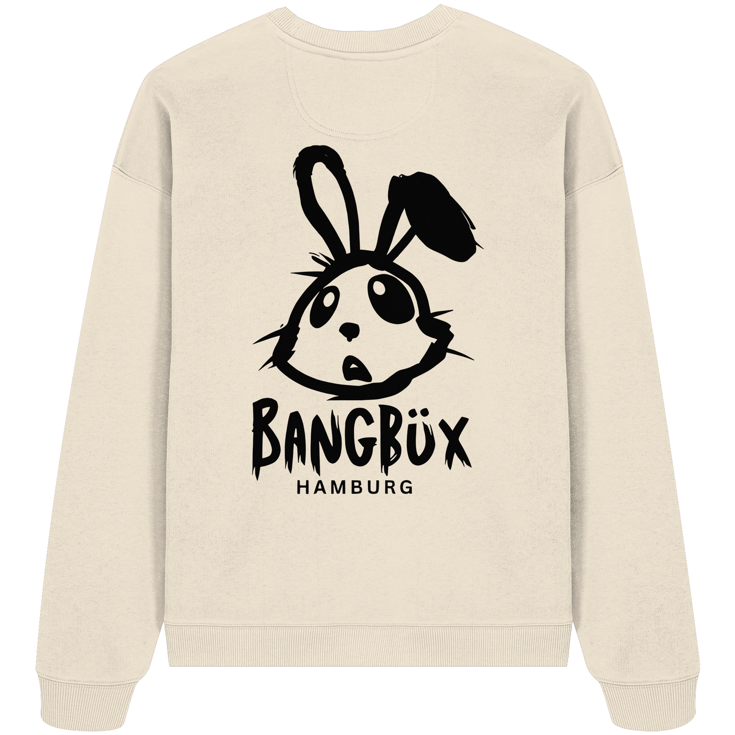 Organic Oversize Sweatshirt "bunny black" (print)