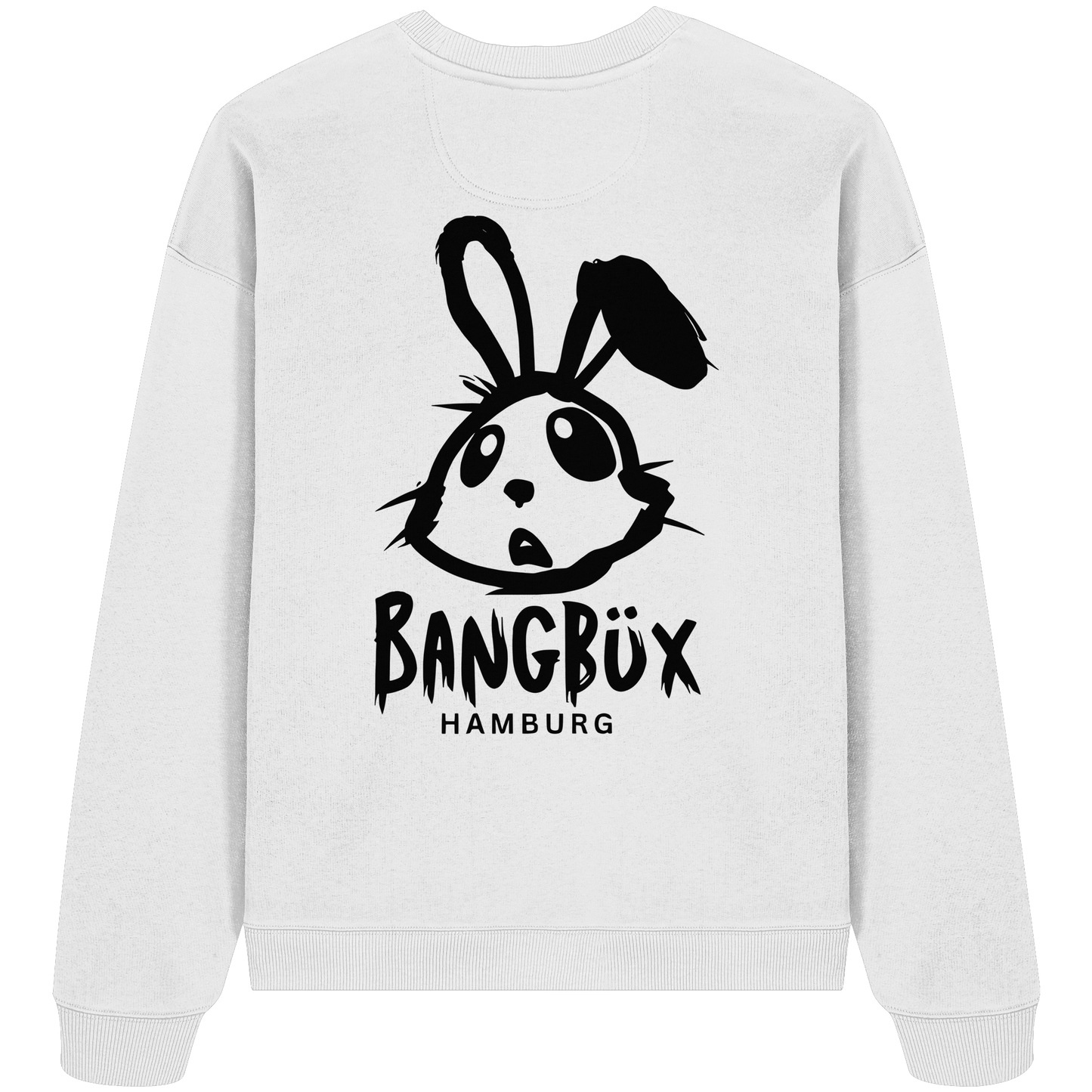 Organic Oversize Sweatshirt "bunny black" (print)