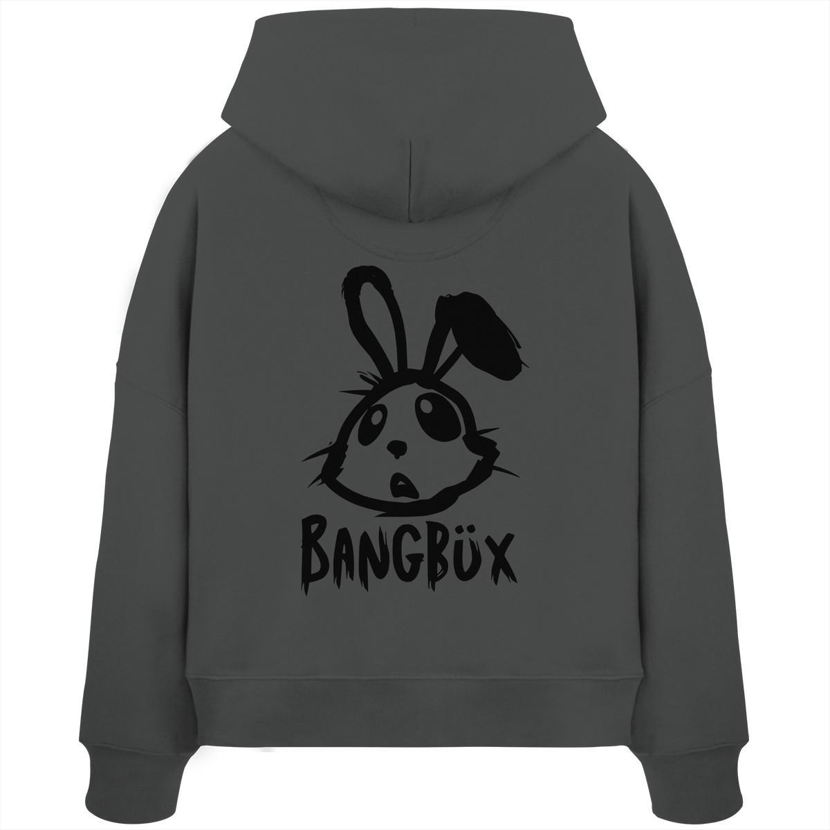 BANGBÜX Streetwear "bunny black" - Womens Organic Boxcut Hoodie by BANGBÜX