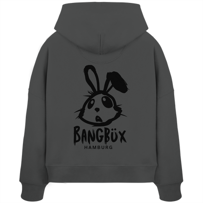 Womens Organic Boxcut Hoodie "bunny black" (print)