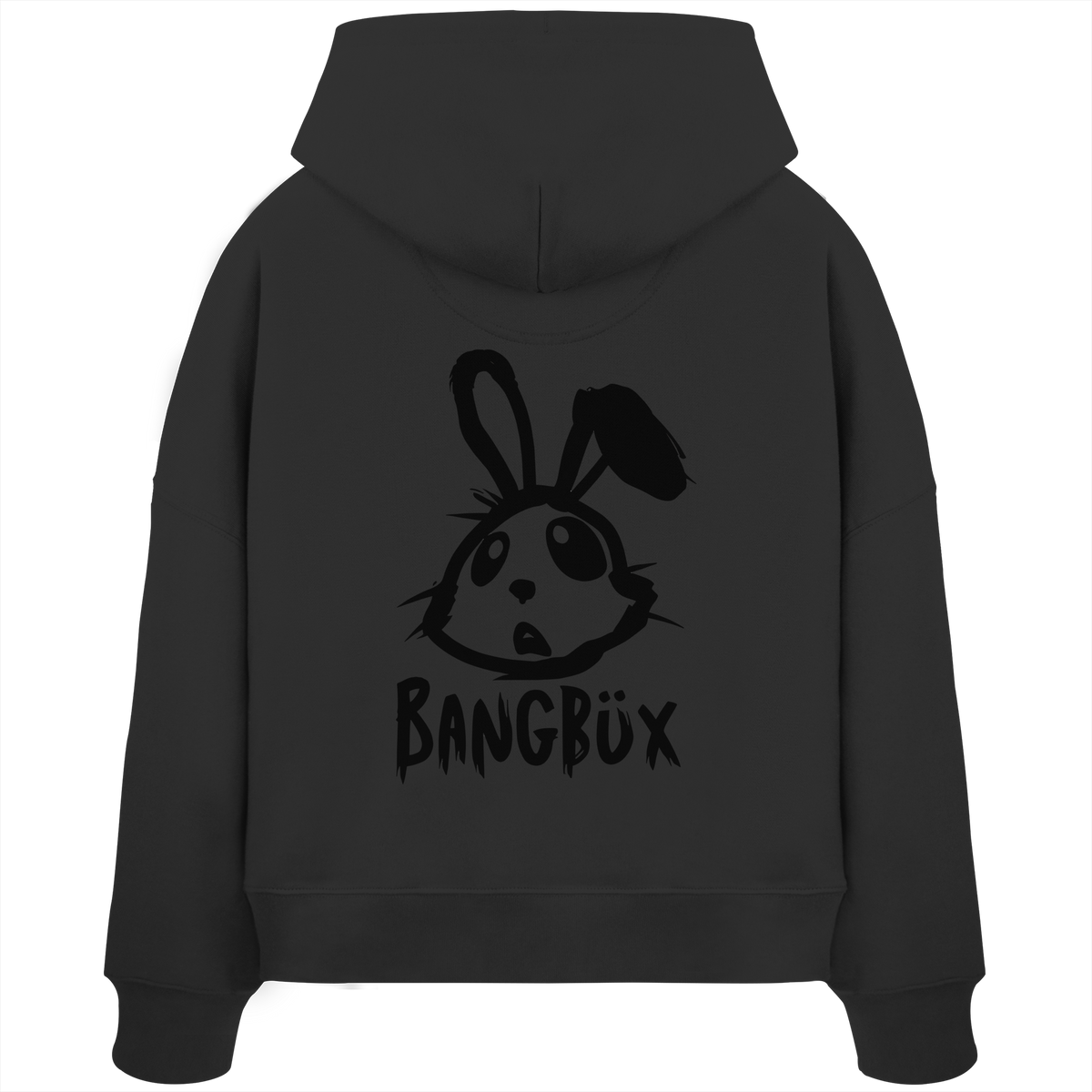 BANGBÜX Streetwear "bunny black" - Womens Organic Boxcut Hoodie by BANGBÜX