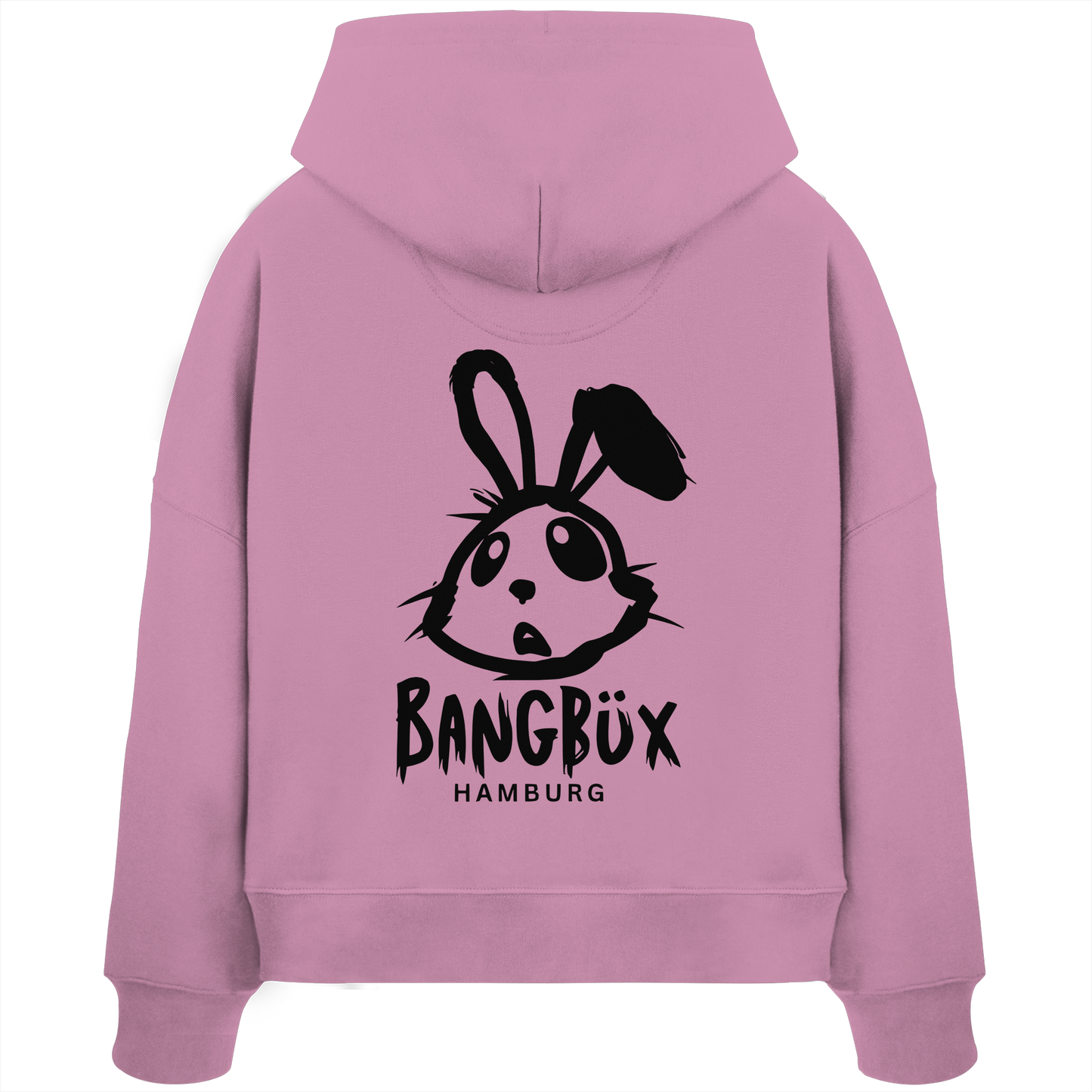 Womens Organic Boxcut Hoodie "bunny black" (print)