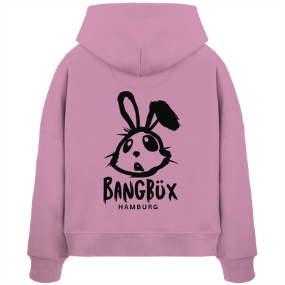 Womens Organic Boxcut Hoodie "bunny black" (print)