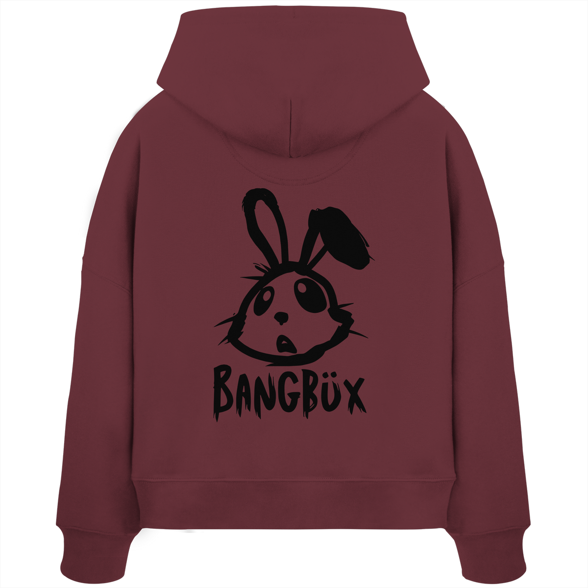 BANGBÜX Streetwear "bunny black" - Womens Organic Boxcut Hoodie by BANGBÜX