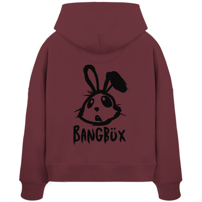 BANGBÜX Streetwear "bunny black" - Womens Organic Boxcut Hoodie by BANGBÜX