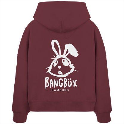 Womens Organic Boxcut Hoodie "bunny white" (print)