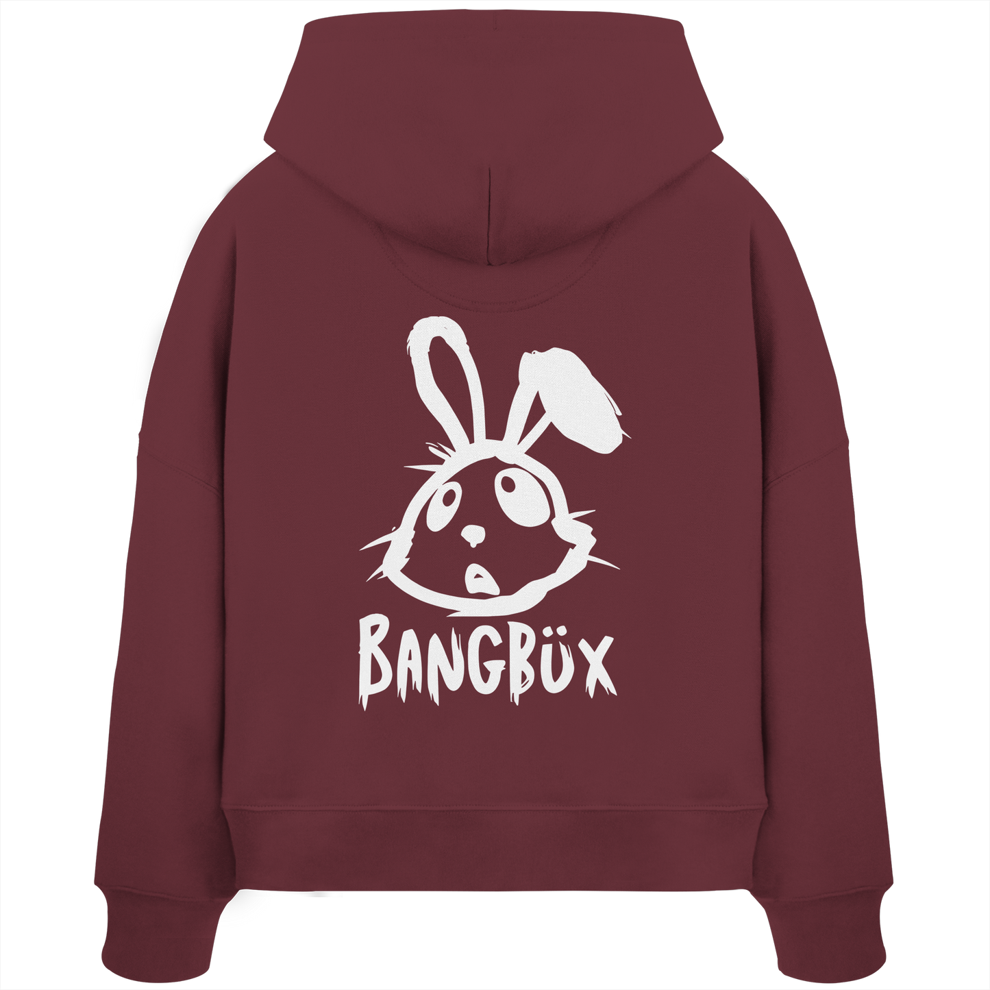 BANGBÜX Streetwear "bunny white" - Womens Organic Boxcut Hoodie by BANGBÜX