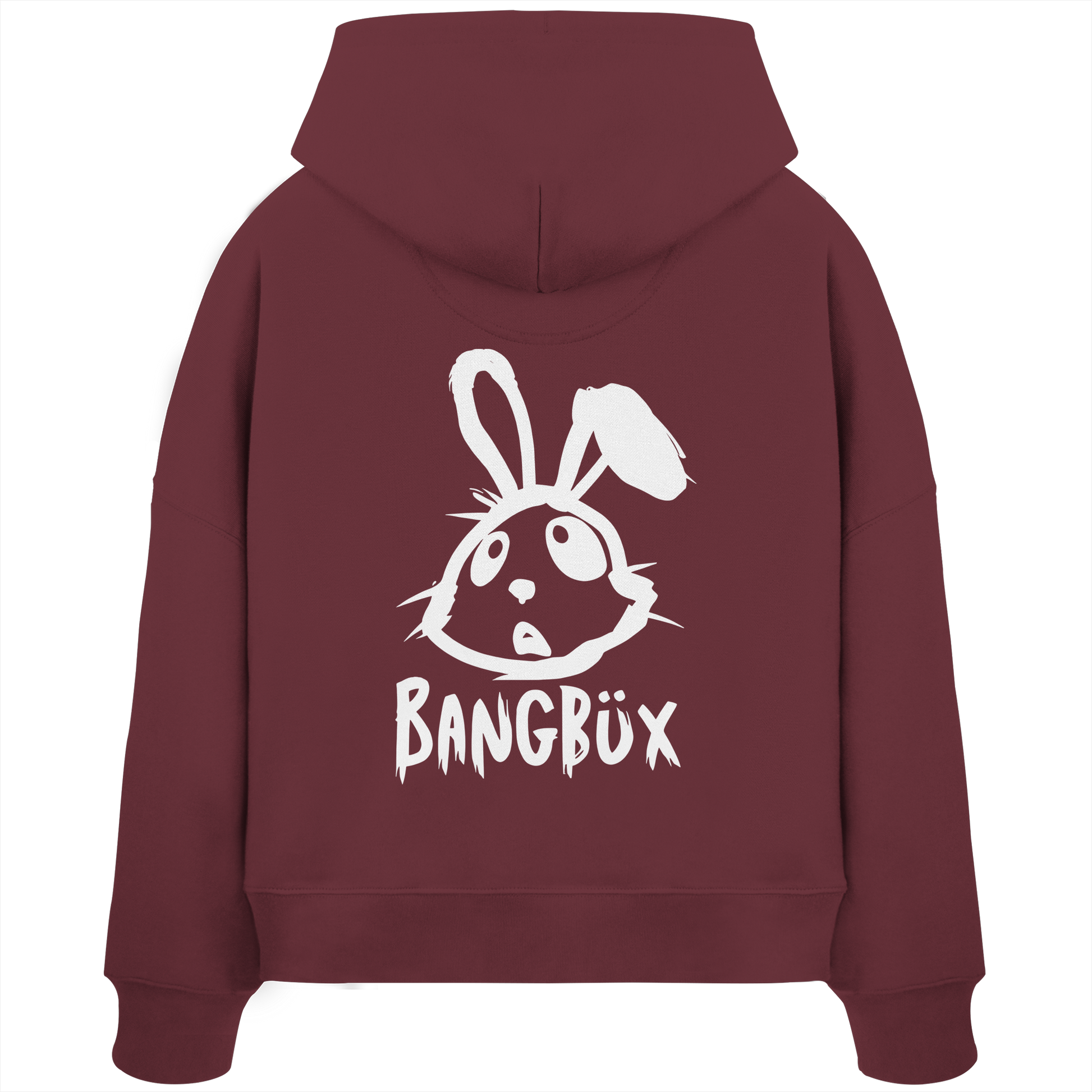 BANGBÜX Streetwear "bunny white" - Womens Organic Boxcut Hoodie by BANGBÜX