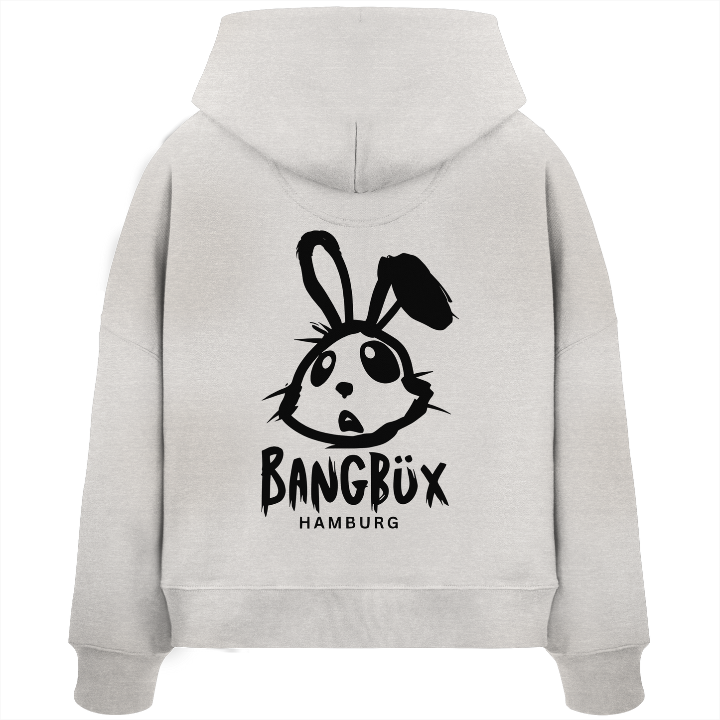 Womens Organic Boxcut Hoodie "bunny black" (print)