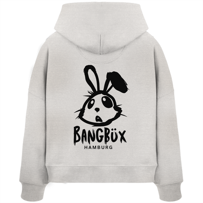 Womens Organic Boxcut Hoodie "bunny black" (print)