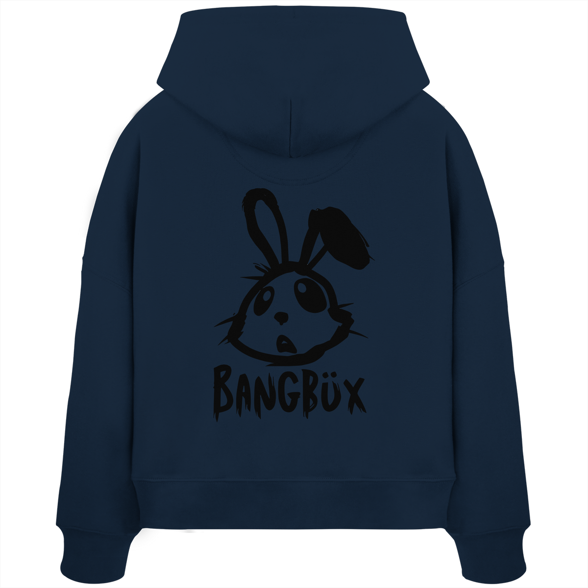 BANGBÜX Streetwear "bunny black" - Womens Organic Boxcut Hoodie by BANGBÜX