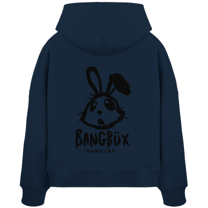 Womens Organic Boxcut Hoodie "bunny black" (print)