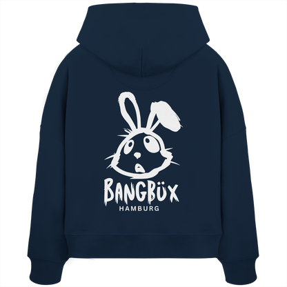 Womens Organic Boxcut Hoodie "bunny white" (print)